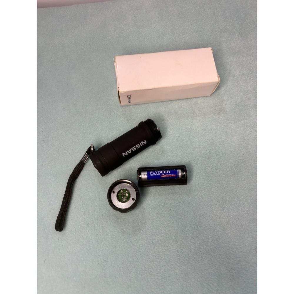 NISSAN 4" Black Pocket Flashlight Flash Light Batteries AAA Lot Of 2 - Picture 4 of 5